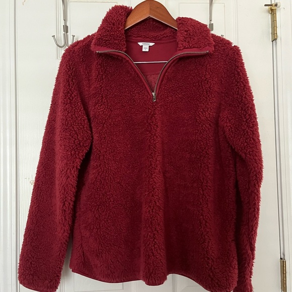 Sonoma Tops - Burgundy Womens Sonoma Goods For Life Supersoft Sherpa Quarter-Zip Top